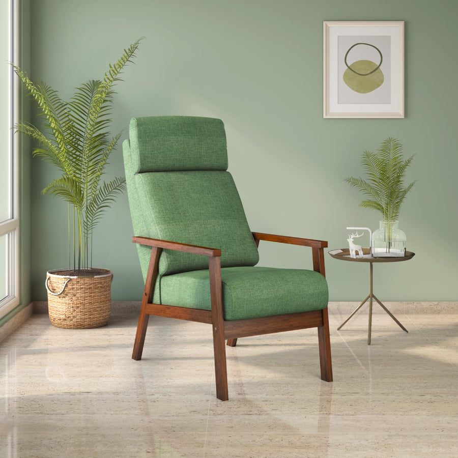 Nilkamal Genoa Solid Wood Arm Chair (Green)