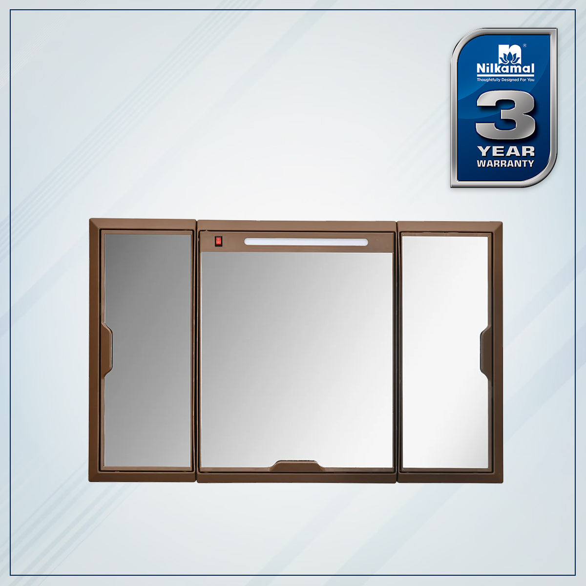 Nilkamal Glory Plastic Cabinet Set with Mirror and LED Diffused Light