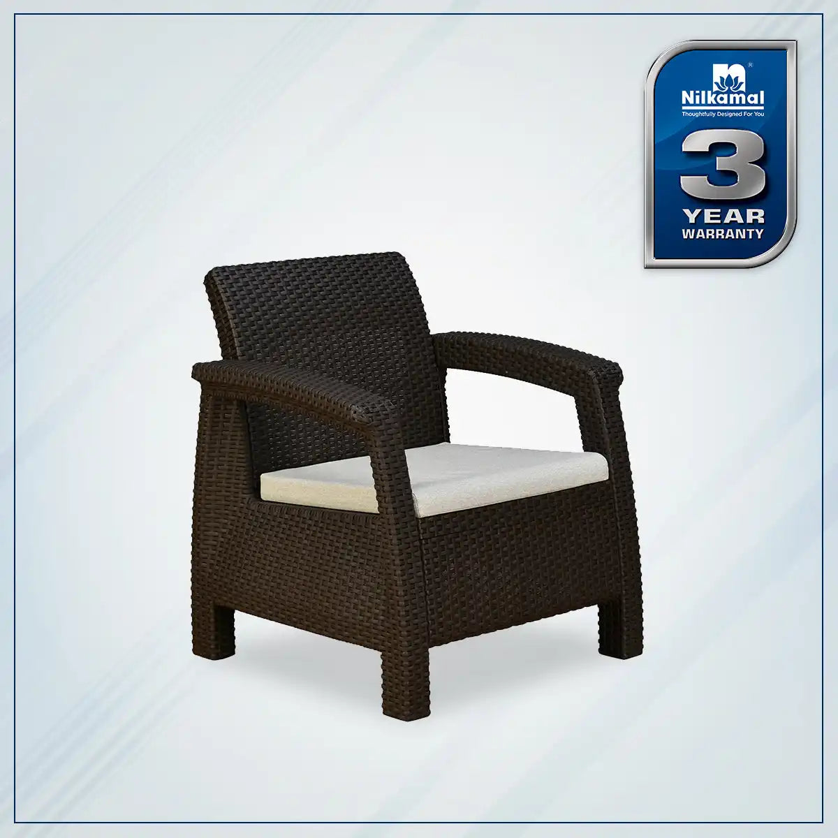 Nilkamal Goa Sofa Set with Cushion (1 Seater) - Slight Side View