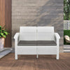 Nilkamal Goa Plastic 2 Seater Sofa with Cushion (Milky White and Grey) - Front View