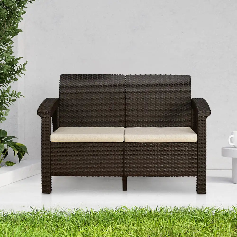 Nilkamal Goa Two Seater Plastic Sofa Set with Cushion Front View
