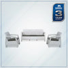 Nilkamal Goa Plastic 3 + 1 + 1 Seater Sofa with Cushion (Milky White and Grey) - Sofa Chair Set View-1