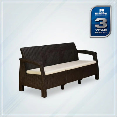 Nilkamal Goa Sofa Set with Cushion (3 Seater) - Slight Side View