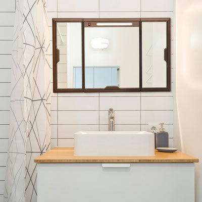 Nilkamal Glory Plastic Cabinet Set with Mirror and LED Diffused Light