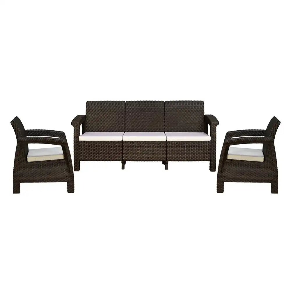Nilkamal Goa Sofa Set with Cushion (3+1+1 Seater) - Full Setup Front View 2
