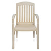 Nilkamal Heritage Plastic Arm Chair (Marble Beige) - Front View