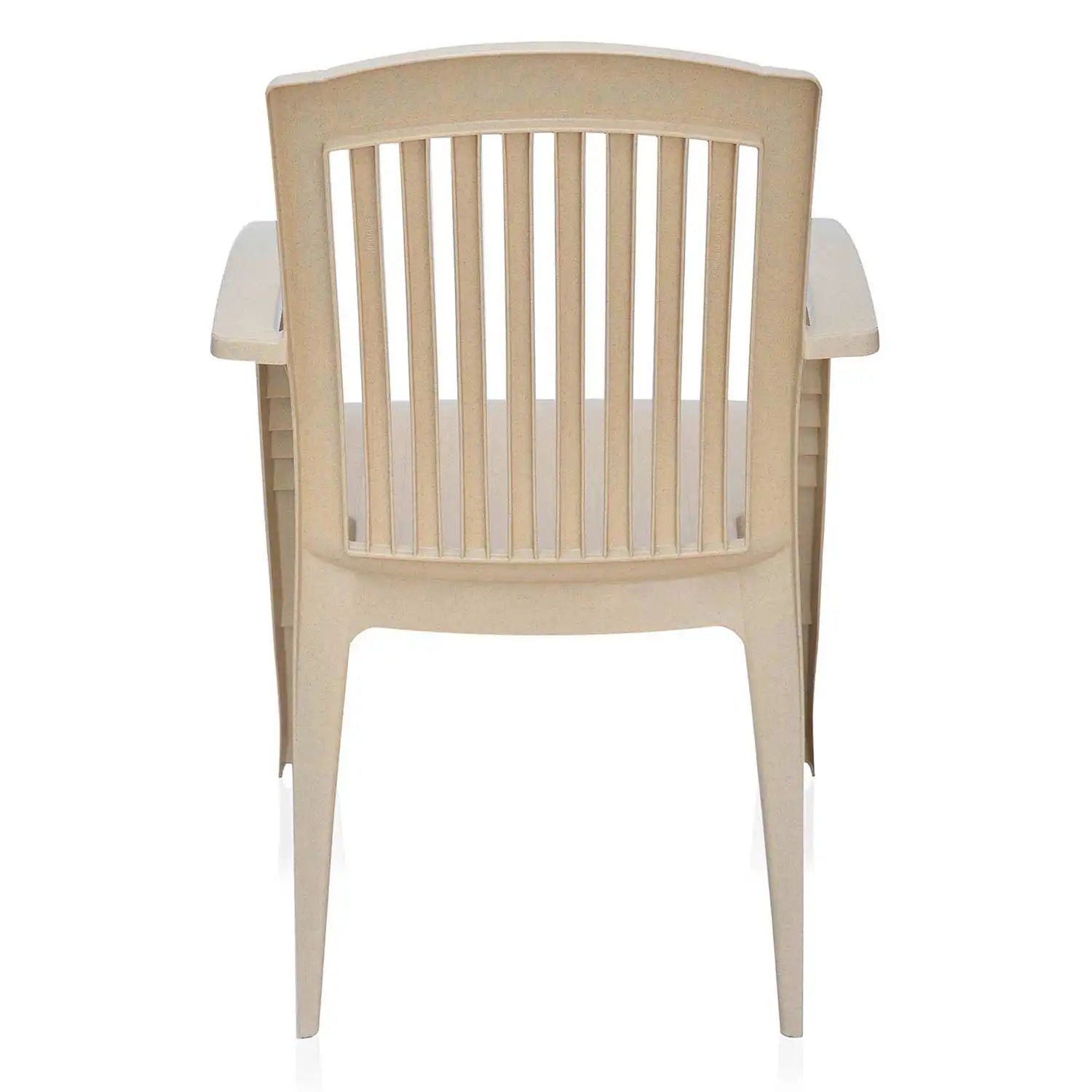 Nilkamal Heritage Plastic Arm Chair (Marble Beige) - Back View