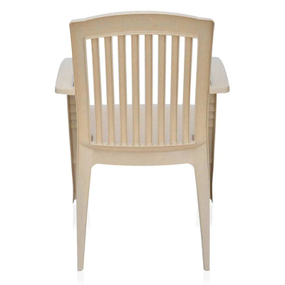 Nilkamal Heritage Plastic Arm Chair (Marble Beige) - Back View