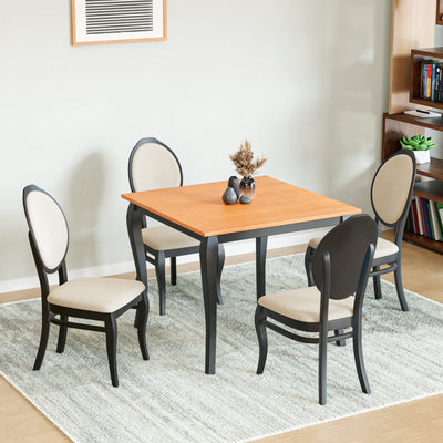 Nilkamal Hexa 4 Seater Dining Set (Black / Brown)