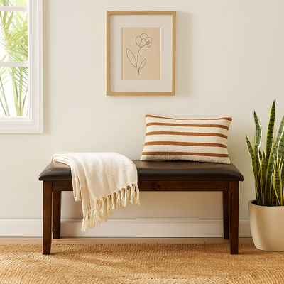 Nilkamal Magnito Multi Use Medium Sitting Bench for Living Room | Dining Room (Brown)