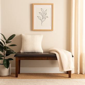 Nilkamal Magnito Multi Use Long Sitting Bench for Living Room | Dining Room (Brown)