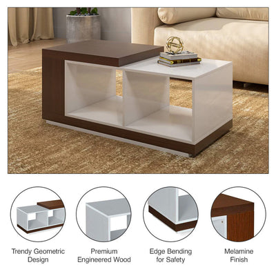 Nilkamal Mono Coffee Table (Legno Oak/Frosty White)