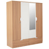 Nilkamal Indio 4 Door Wardrobe With Mirror (Teak & White)