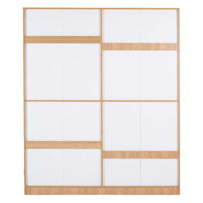 Nilkamal Indio 4 Door Wardrobe With Mirror (Teak & White)