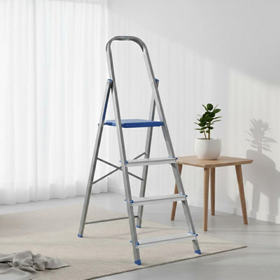 Nilkamal Rise 4 Step Steel Ladder (Grey)