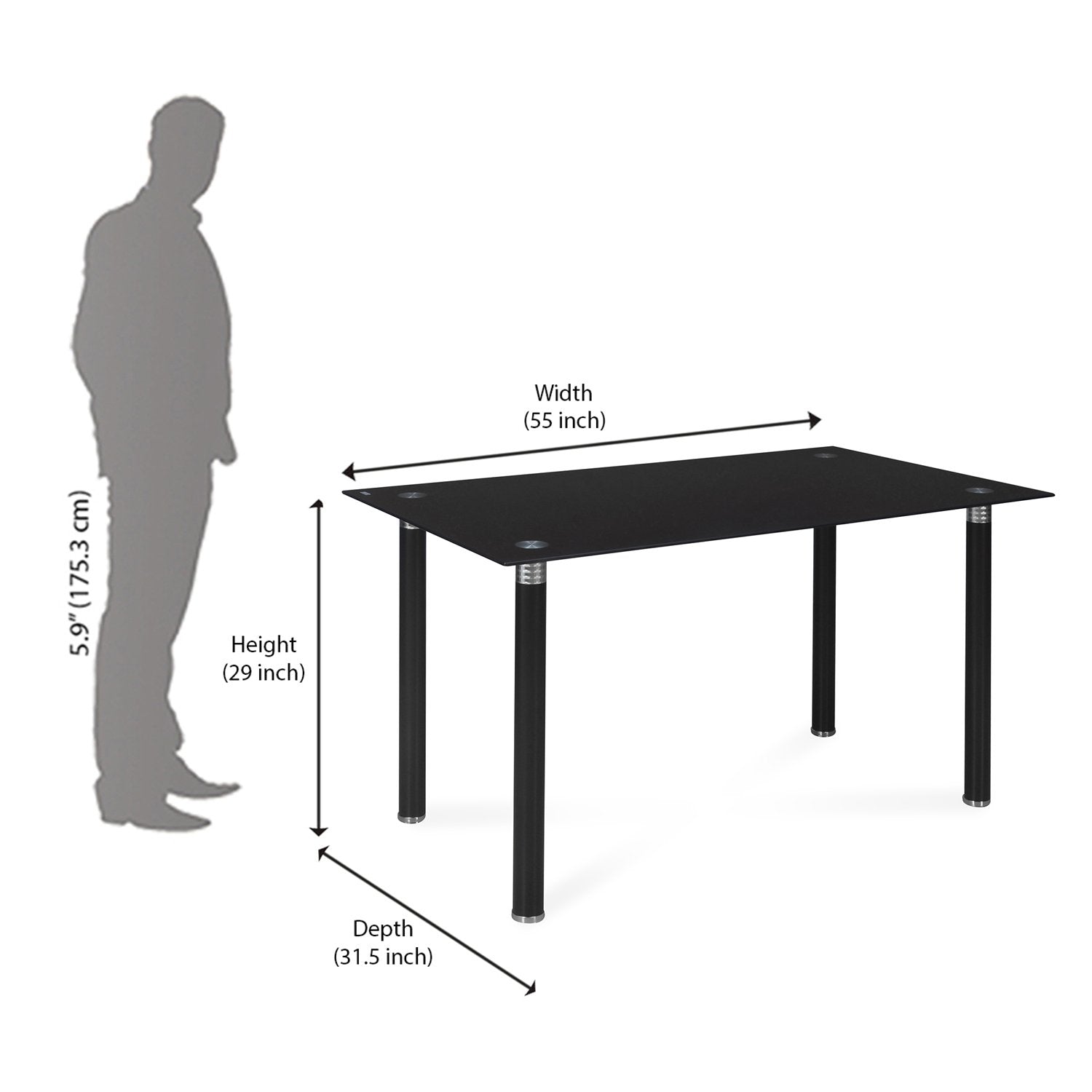 Nilkamal Isaac 6 Seater Dining Table (Black)