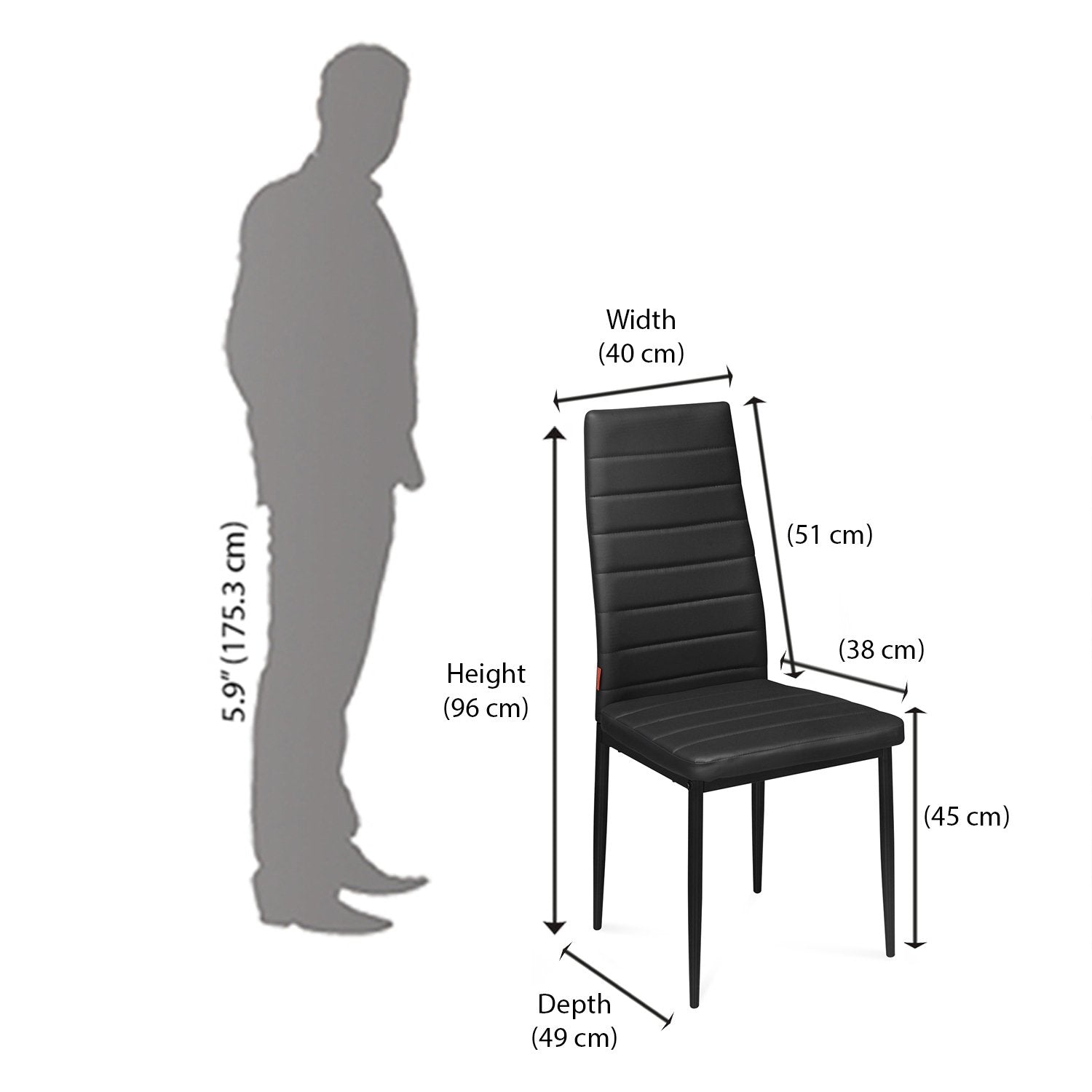 Nilkamal Isaac Dining Chair (Black)