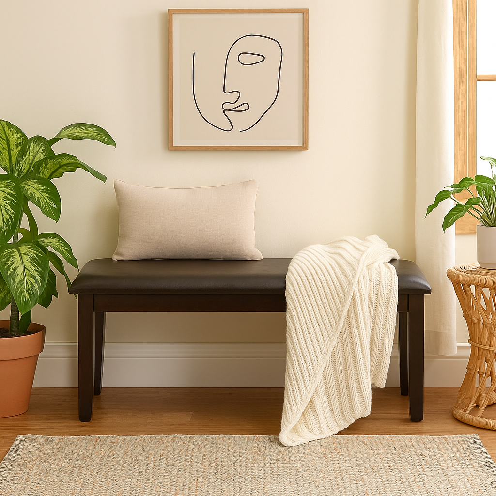 Nilkamal Tivoli Multi Use Long Sitting Bench for Living Room | Dining Room (Brown)