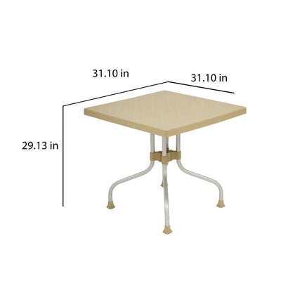 Nilkamal Orchid 1 + 4 Chair Plastic Dining Set (Beige & Season Rust Brown)