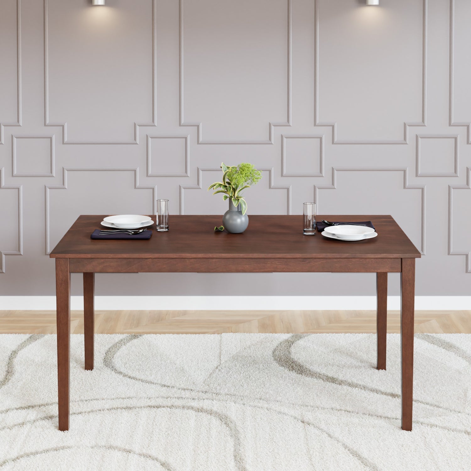 Nilkamal Jewel Six Seater Dining Table (Walnut)