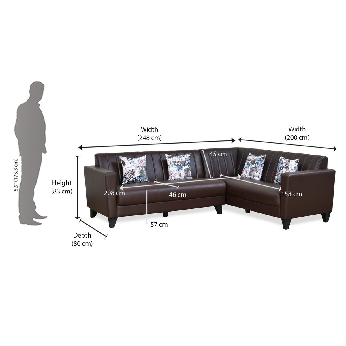 Nilkamal Joy Corner Sofa (Brown) - Nilkamal Furniture