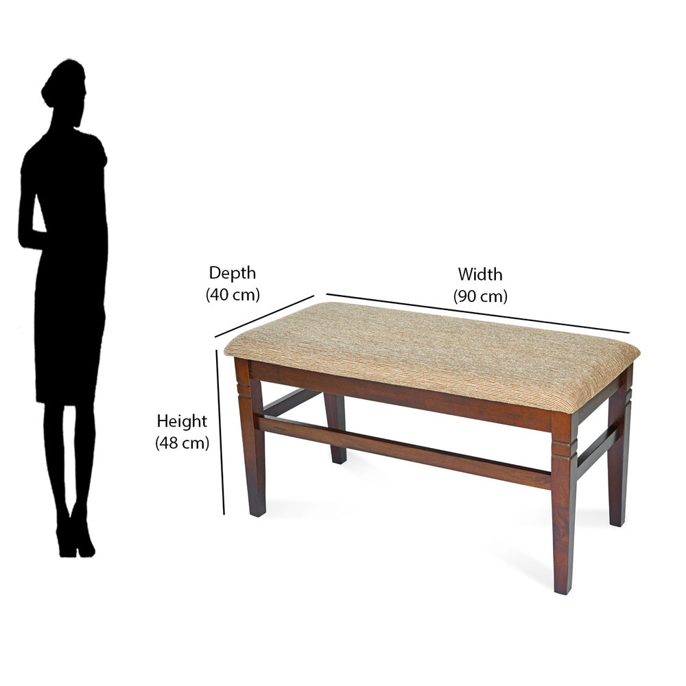 Nilkamal Jewel Multi Use Medium Sitting Bench for Living Room | Dining Room (Cappuccino)