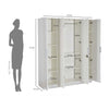 Nilkamal Joyce 4 Door Wardrobe (Frosty White)