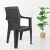 Nilkamal Mystique Plastic Arm Chair (Charcoal Grey) - Product View