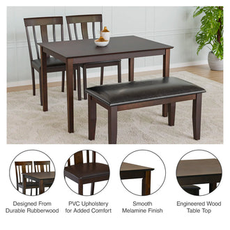 Nilkamal Magnito 4 Seater Dining Set with Bench (Brown)