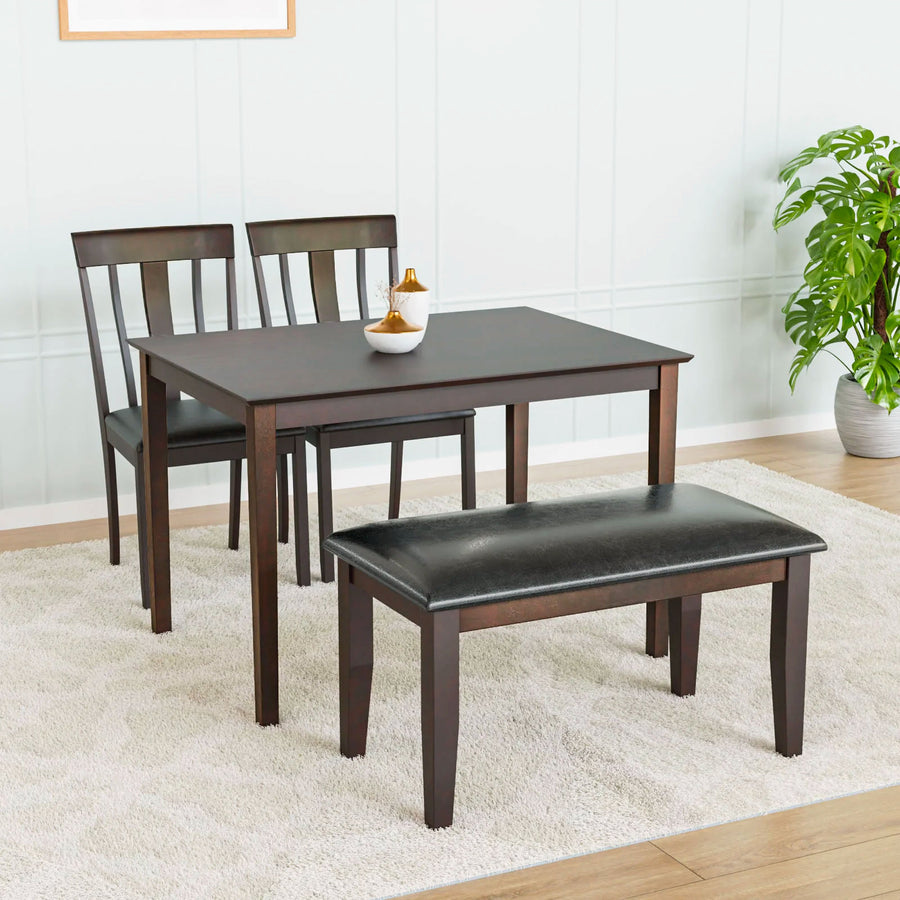 Nilkamal Magnito 4 Seater Dining Set with Bench (Brown)