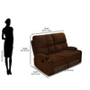 Nilkamal Matt 2 Seater Recliner Sofa with Cup Holder (Cocoa) - Size In Inches