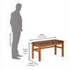 Nilkamal Leaf Multi Use Medium Sitting Bench for Living Room | Dining Room (Walnut)