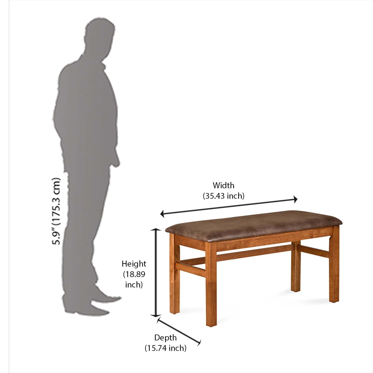Nilkamal Leaf Multi Use Medium Sitting Bench for Living Room | Dining Room (Walnut)