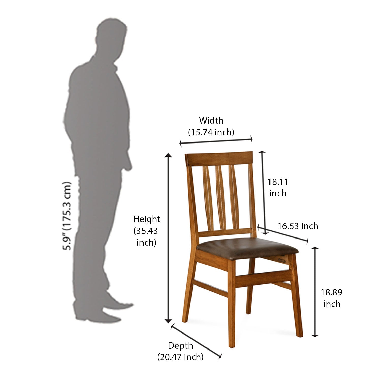 Nilkamal Leaf Dining Chair (Walnut)