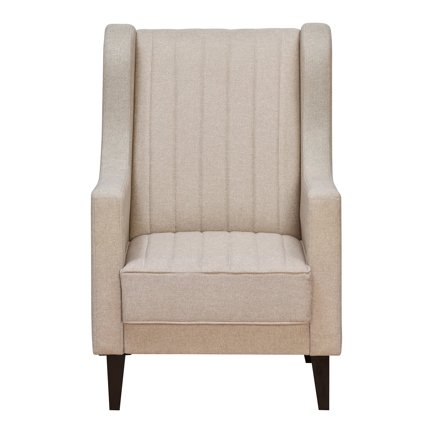 Nilkamal Leroy Fabric Upholstered Wingback Arm Chair (Beige)