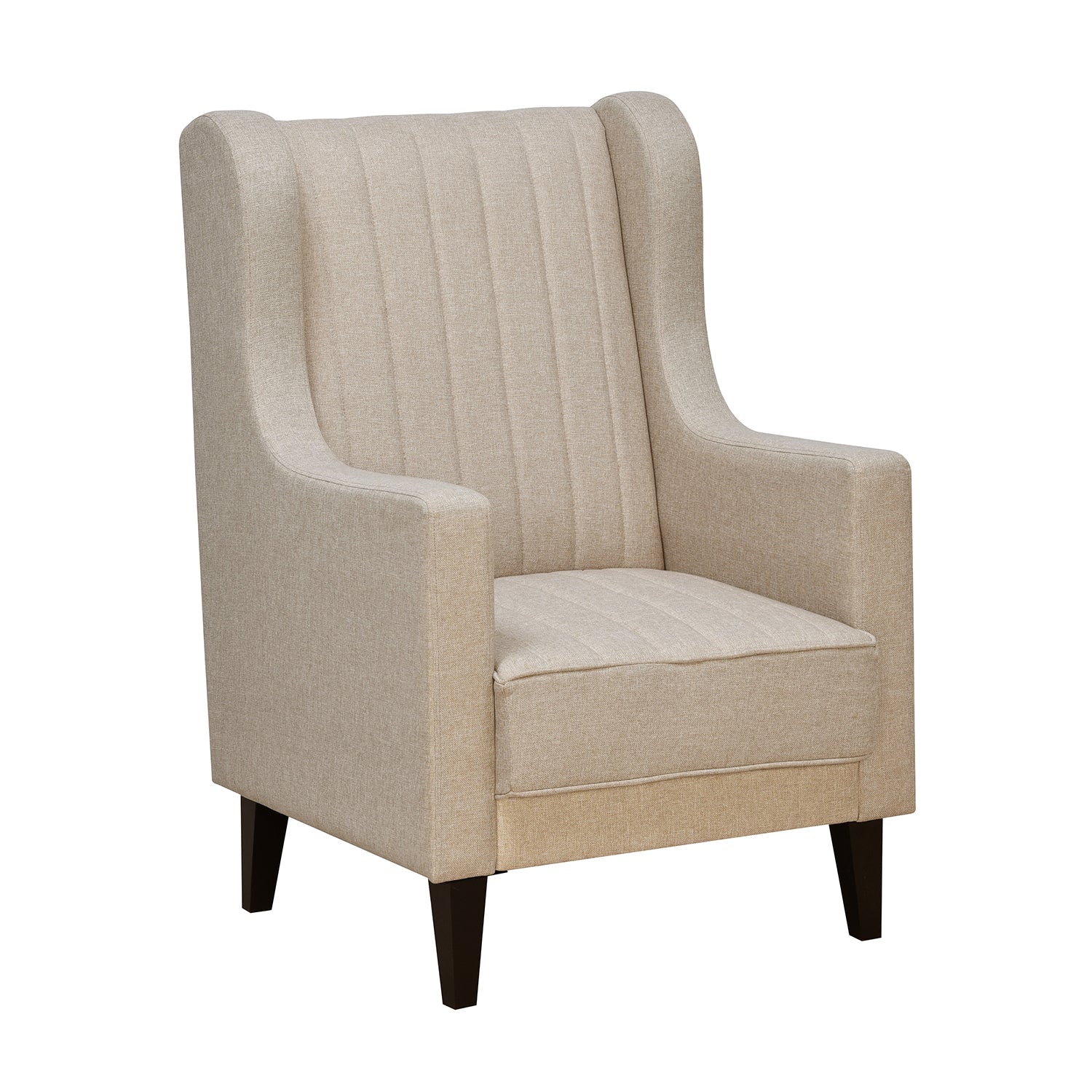 Nilkamal Leroy Fabric Upholstered Wingback Arm Chair (Beige)