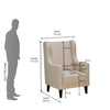 Nilkamal Leroy Fabric Upholstered Wingback Arm Chair (Beige)