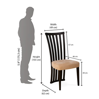 Nilkamal Lerro Dining Chair (Dark Walnut)