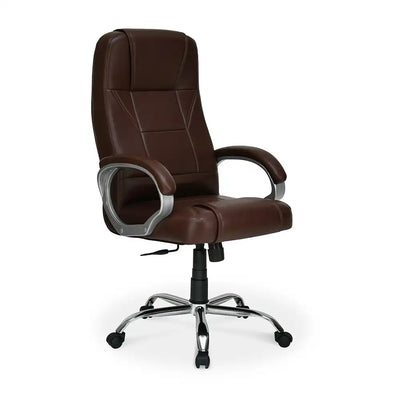 Nilkamal Mega High Back Office Chair Brown Front Side View