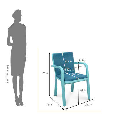 Nilkamal Luxe Full-Back Cushioned Plastic Chair - Size In Inches