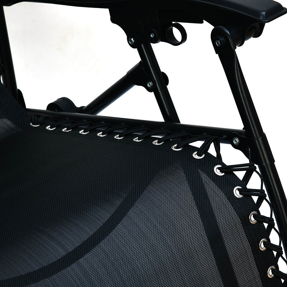 Nilkamal Lisle Foldable Easy Chairs + Table Set (Black)