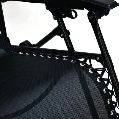 Nilkamal Lisle Foldable Easy Chairs + Table Set (Black)