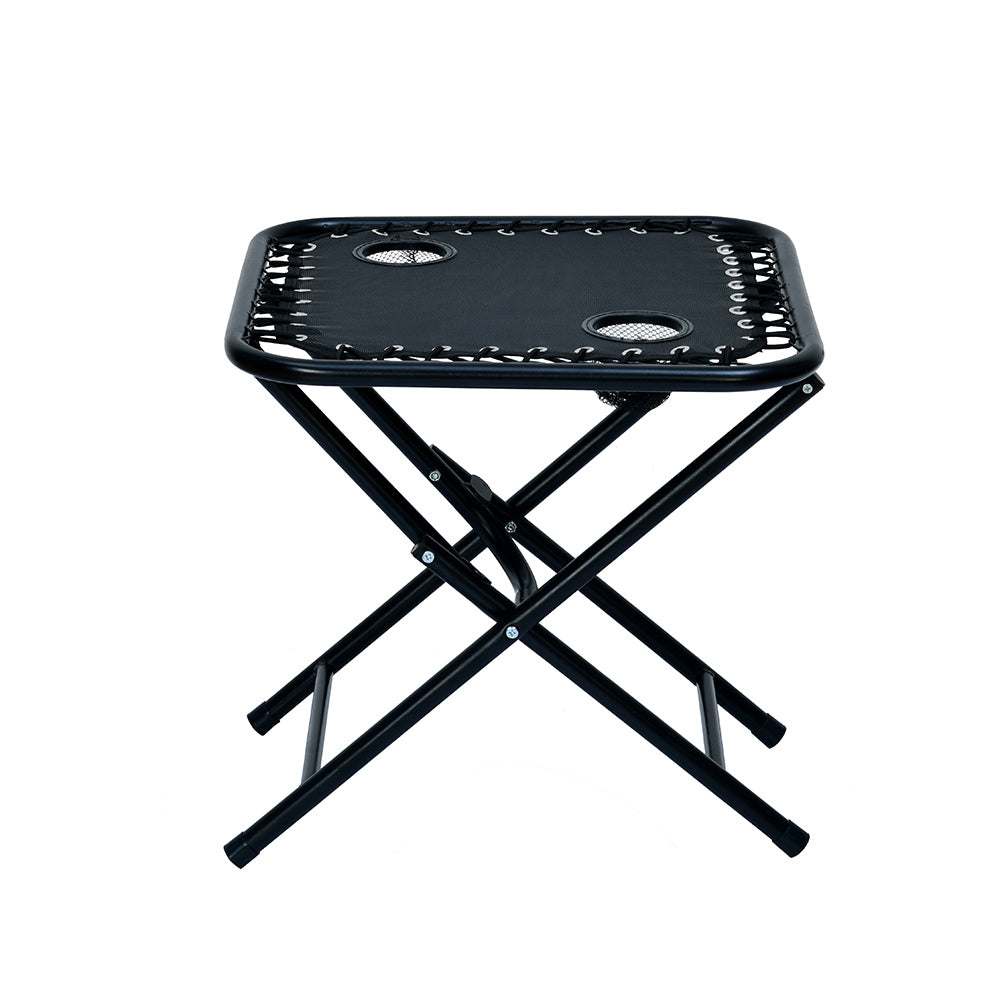 Nilkamal Lisle Foldable Easy Chairs + Table Set (Black)