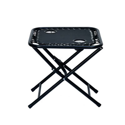 Nilkamal Lisle Foldable Easy Chairs + Table Set (Black)