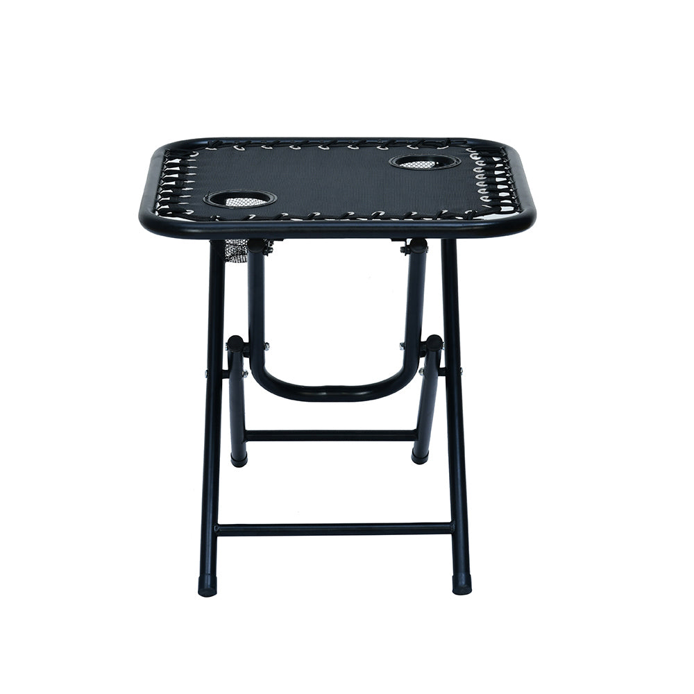 Nilkamal Lisle Foldable Easy Chairs + Table Set (Black)