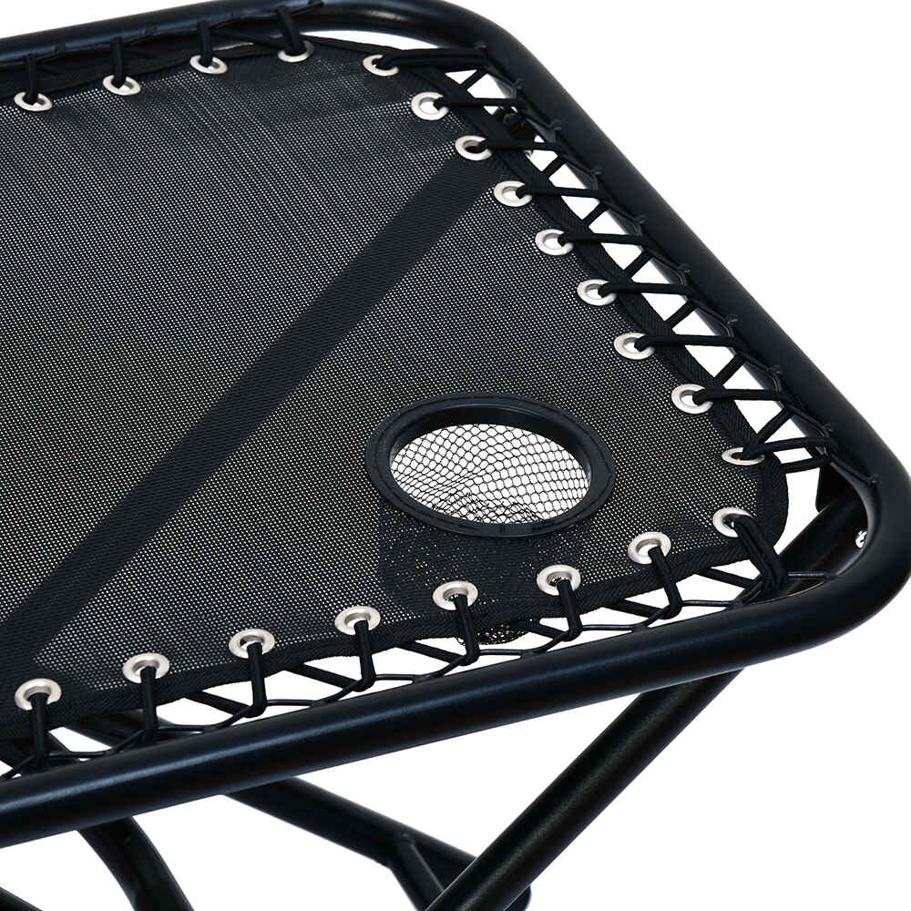 Nilkamal Lisle Foldable Easy Chairs + Table Set (Black)