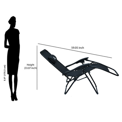 Nilkamal Lisle Foldable Easy Chairs + Table Set (Black)