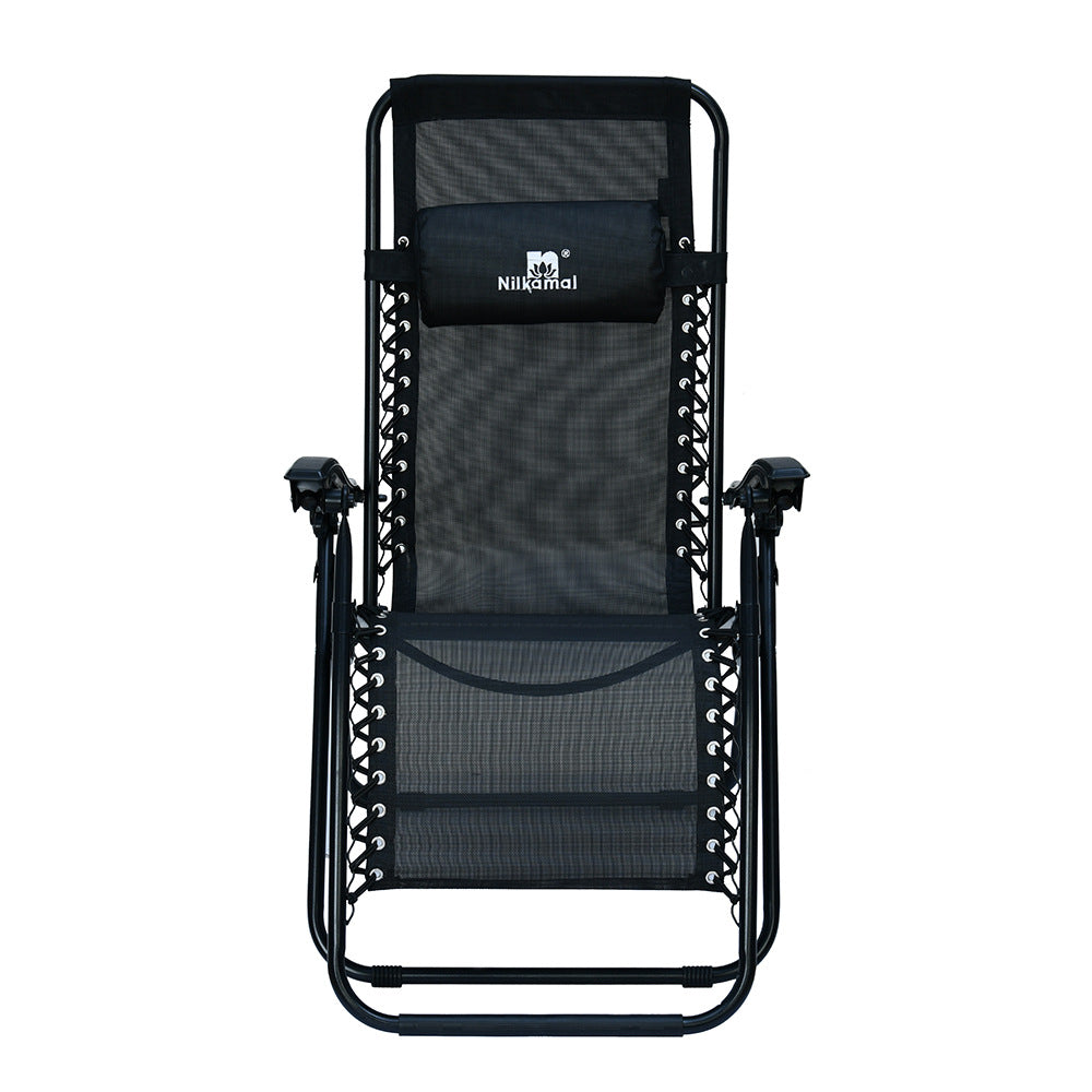 Nilkamal Lisle Foldable Easy Chairs + Table Set (Black)