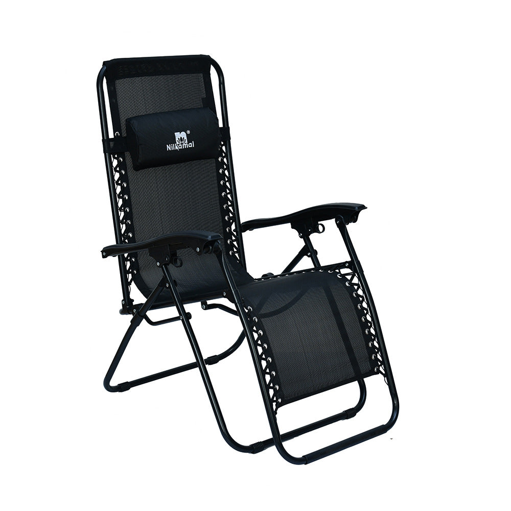 Nilkamal Lisle Foldable Easy Chairs + Table Set (Black)