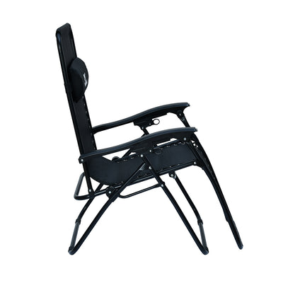 Nilkamal Lisle Foldable Easy Chairs + Table Set (Black)